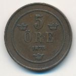Sweden, 5 ore, 1875