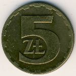 Poland, 5 zlotych, 1975–1985