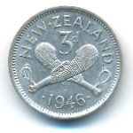 New Zealand, 3 pence, 1946