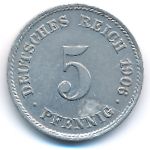 Germany, 5 pfennig, 1906