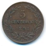 San Marino, 5 centesimi, 1894
