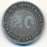 Стрейтс-Сетлментс, 20 центов (1896 г.)