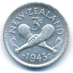 New Zealand, 3 pence, 1943