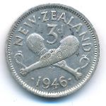 New Zealand, 3 pence, 1946