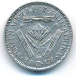 South Africa, 3 pence, 1927