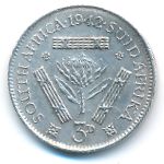 South Africa, 3 pence, 1942