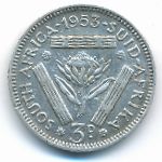 South Africa, 3 pence, 1953