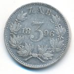 South Africa, 3 pence, 1896