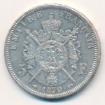 France, 5 francs, 1870