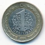 Turkey, 1 lira, 2009