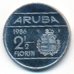 Aruba, 2 1/2 florin, 1986