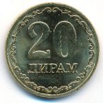Tajikistan, 20 drams, 2020