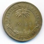 Британская Западная Африка, 1 шиллинг (1943 г.)