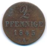Ганновер, 2 пфеннига (1845 г.)
