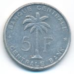 Ruanda-Urundi, 5 francs, 1958
