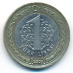 Turkey, 1 lira, 2009