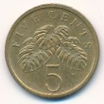 Singapore, 5 cents, 1986