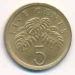 Singapore, 5 cents, 1988