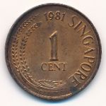Singapore, 1 cent, 1981