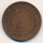 Стрейтс-Сетлментс, 1 цент (1891 г.)