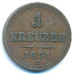 Austria, 1 kreuzer, 1851