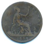 Великобритания, 1 пенни (1894 г.)