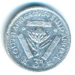 South Africa, 3 pence, 1934