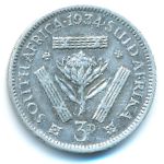 South Africa, 3 pence, 1934