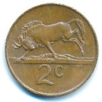 South Africa, 2 cents, 1987