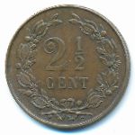 Netherlands, 2 1/2 cents, 1898