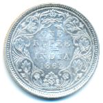 British West Indies, 1 rupee, 1862