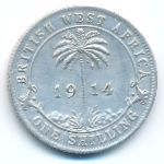 British West Africa, 1 shilling, 1914