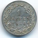 Zurich, 1 раппен, 1844