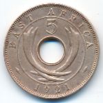 East Africa, 5 cents, 1921