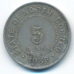 North Borneo, 5 cents, 1938