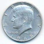 USA, 1/2 dollar, 1969