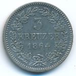 Гессен-Дармштадт, 3 крейцера (1864 г.)