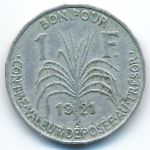 Гваделупа, 1 франк (1921 г.)