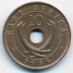 Восточная Африка, 10 центов (1936 г.)