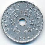 Southern Rhodesia, 1 penny, 1934