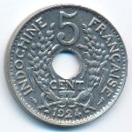 French Indo China, 5 cents, 1924