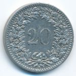 Швейцария, 20 раппенов (1887 г.)