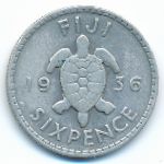 Фиджи, 6 пенсов (1936 г.)