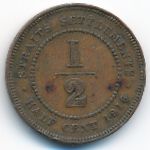 Straits Settlements, 1/2 cent, 1916