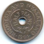 Родезия и Ньясаленд, 1/2 пенни (1964 г.)