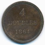 Гернси, 4 дубля (1864 г.)