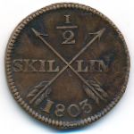 Sweden, 1/2 skilling, 1803