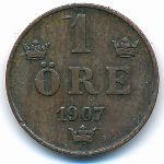 Sweden, 1 ore, 1907