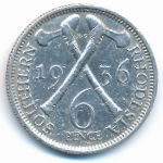 Southern Rhodesia, 6 pence, 1936