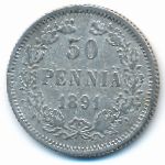 Finland, 50 pennia, 1891